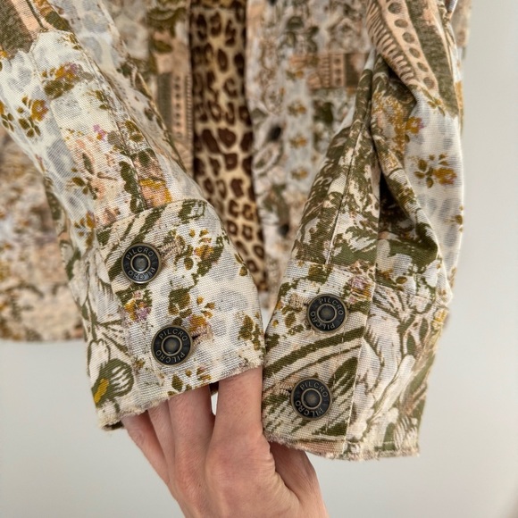 Anthropologie PILCRO THE FIELDER DENIM Floral SHIRT JACKET Size S - Picture 13 of 15